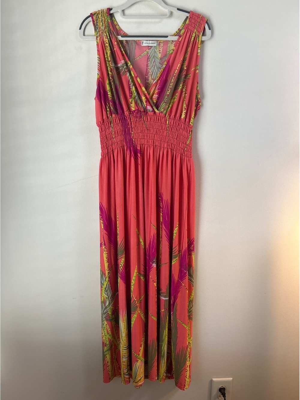 Jon & Anna Women's 2X Sleeveless Maxi Dress with Smocked Waist